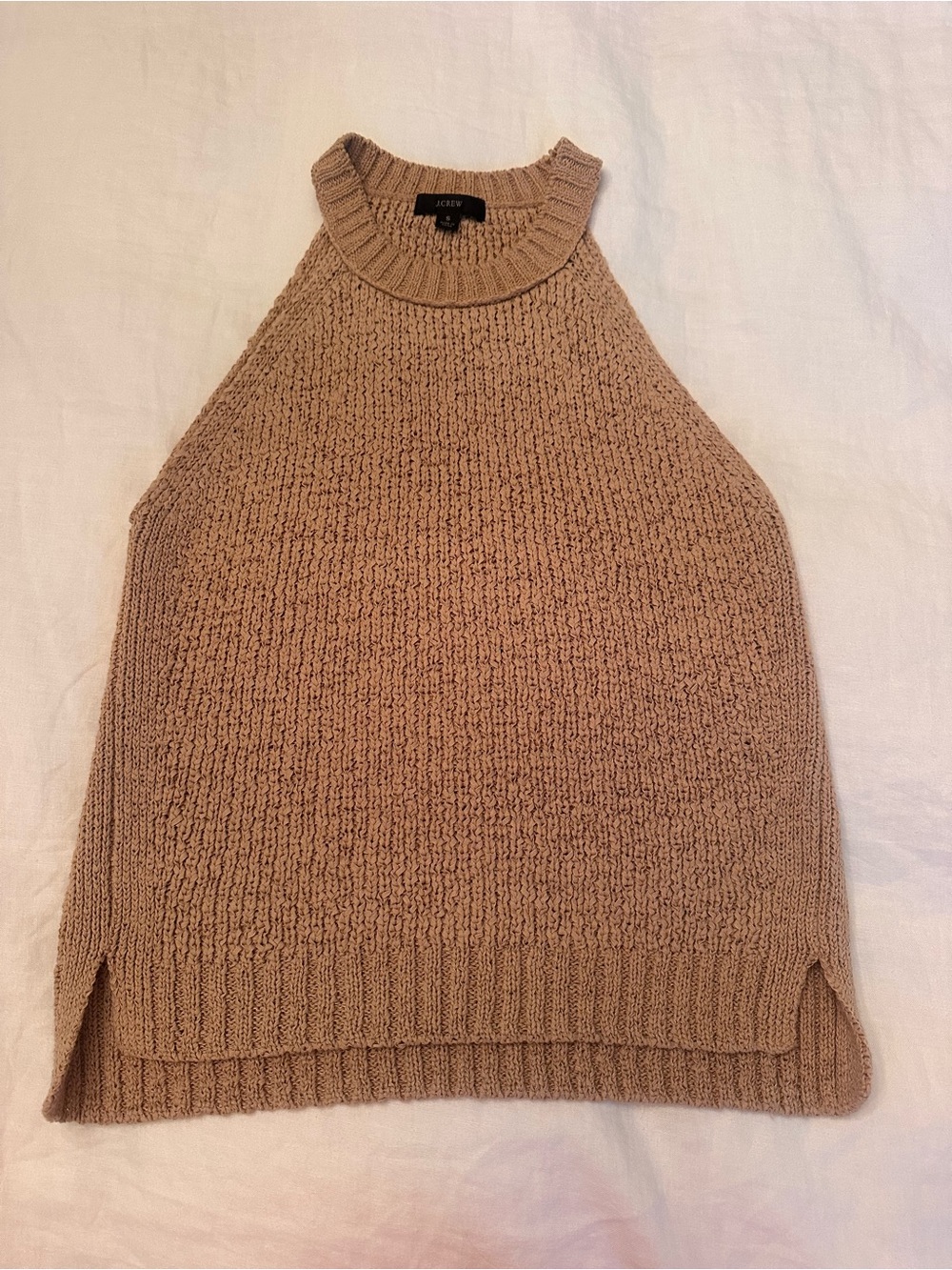 J. Crew Dusty Tan Knit Mock Neck Sweater
